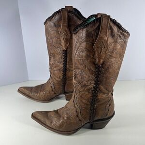 Corral Western Boots Womens Size 8M Brown Leather Rodeo‎ Cowgirl Pointed Toe